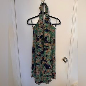Stella McCartney floral and neon ruffle halter dress  size 40